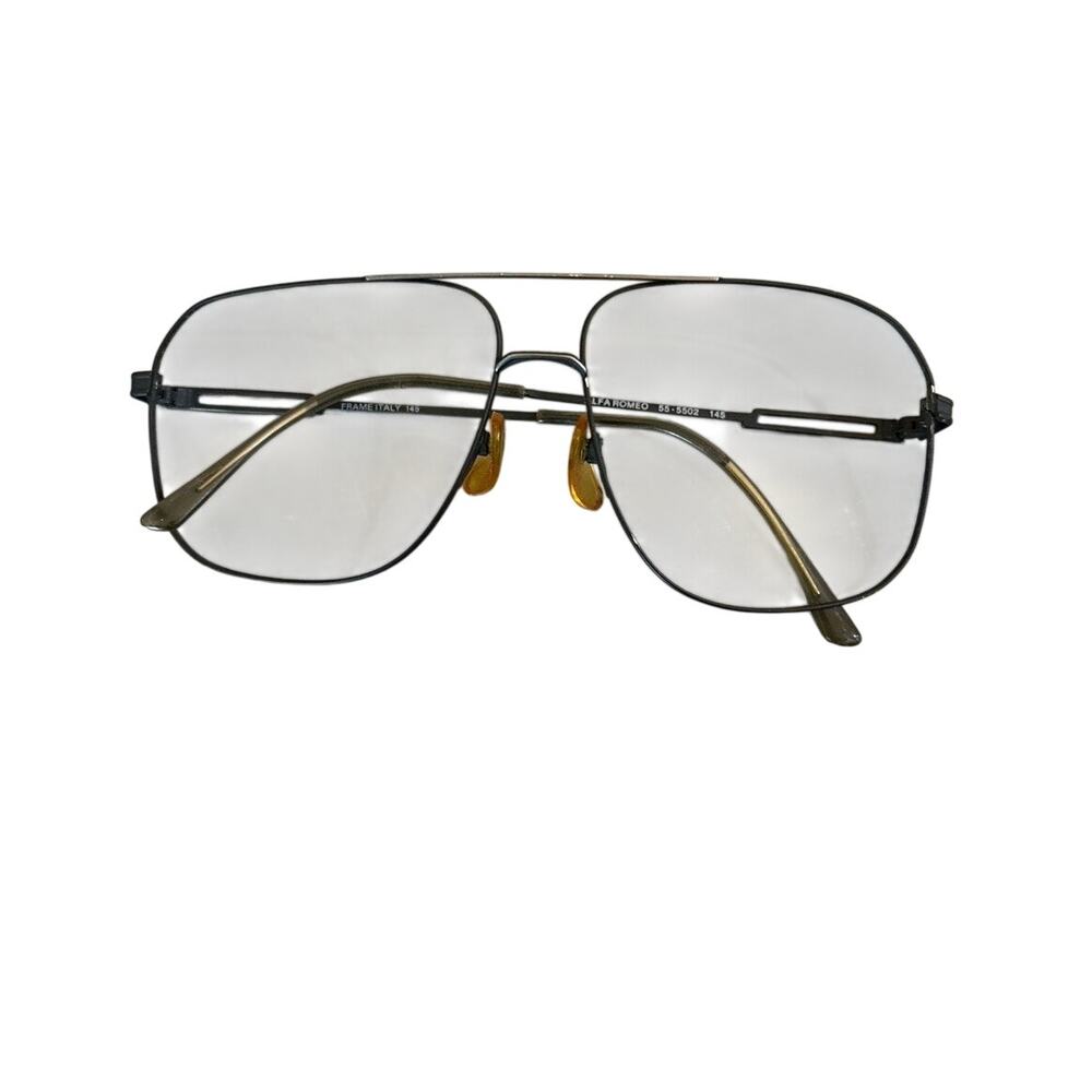 Vintage Alfa Romeo Eyeglass Frames 55-5502 Made Italy Aviator Metal Optical 145